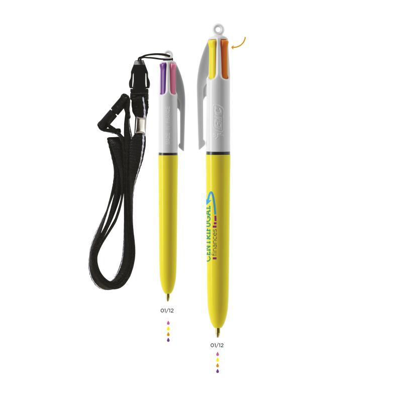 Image of BIC® 4 Colours Sun ballpen + Lanyard BritePix™